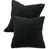 npluseins Set da 2 federe in morbido pile color corallo (2 pezzi) 1257.1667, 40 x 40 cm, nero