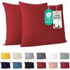 Dreamzie - Federa Cuscino 65x65 cm - Set da 2 - 100% Cotone - Rosso | Certificato Oeko-Tex · Cerniera · Jersey · 150 g/m² · Traspirante · Lavabile · Morbida · Copricuscino per Divano e Letto