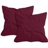 npluseins Set da 2 federe in cotone - jersey - tanti colori 1331.1812, 40 x 40 cm, bordeaux