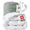 Welldora Comfort Piumone Letto Matrimoniale XL 250x220 | Piumino tutto l'anno Caldo e morbido | 100% Piuma e Piumino Naturale | Anallergico, Certificato Oeko-Tex | Da usare con Copripiumino