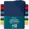 Flowen Lenzuola con Angoli una Piazza e Mezza 120x200 cm Blu Scuro in 100% Puro Cotone per Materasso fino a 30cm Tessuto Anti-Acaro e Traspirante di Alta Qualità Morbido Durevole e Lavabile in Lavatrice