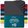 Flowen Lenzuola con Angoli Matrimoniale 160x190 cm Grigio Scuro in 100% Puro Cotone per Materasso fino a 30cm Tessuto Anti-Acaro e Traspirante di Alta Qualità Morbido Durevole e Lavabile in Lavatrice