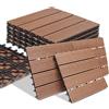 BAKAJI Set 11 Pezzi Piastrelle in WPC da Giardino con Sistema di Drenaggio Acqua, Pavimento Piastrella Resistente Agli Agenti Atmosferici Ideale per Esterno, Patio, Balcone, Terrazzo (Terracotta)