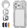 NEEWER Phone Cage Compatibile con iPhone 17 Pro Max, Accessorio Stabilizzatore Video Rig con Anello Filtro da 67mm, Backplate Lenti da 17mm, Adattatore T Mount, 4 Tappi di Controllo, PA144 (Argento)