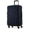 SUITLINE - Valigia rigida, bagaglio da viaggio rigido, TSA, 66 cm, ca. 58 litri, 100%, ABS opaco, Blu scuro