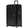 HAUPTSTADTKOFFER Mitte - Valigia Rigida Grande, TSA, 4 Ruote, Bagaglio da Stiva con Espansione di Volume di 8 cm, 77 cm, 130 L, Nera