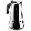 PEZZETTI, Steelexpress Caffettiera 10 Tazze in Acciao Inox, Manico Ergonomico Resistente al Calore, Adatta a Tutti i Piani Cottura, Adatta ai Piani Induzione