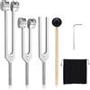 HAPPOW Set di diapason 128 Hz/256 Hz/512 Hz, materiale in lega di alluminio, frequenza stabile, per terapia della forcella vocale, tensione di meditazione, rilassamento muscolare e miglioramento del