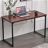BAKAJI Scrivania Tavolo da Lavoro Porta Pc Computer Piano in Legno MDF con Struttura in Metallo Arredamento Casa Ufficio Cameretta Design Moderno Industriale Dimensione 120 x 60 x H74 cm (Teak)
