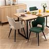 MEUBLE COSY Sedie da Pranzo Set di 4 con Braccioli, Seduta Imbottita in Tessuto Morbido, Gambe in Metallo, Design Moderno, per Cucina, Verde + Beige