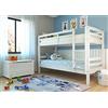 Inter Link - Letto a castello per bambini - Pino massiccio - Con scala - 2 posti letto 90 x 200 cm - Con 2 reti a doghe - Sponda di sicurezza - Annika - Vernice bianca - 90 x 200 cm