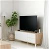 Dmora Mobile da Soggiorno Porta TV Composto da Un modulo Ante e Due cassetti, Colore Rovere e Bianco, cm 130 x 47 x 41