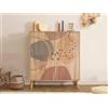 Dmora - Credenza Canopo, Buffet da soggiorno, Madia da salotto, Dispensa da cucina, 95x36h111 cm, Multicolore