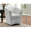 Dmora Talamo Italia - Poltrona Annaluna, Poltrona da salotto, 100% Made in Italy, Poltroncina relax in ecopelle, Cm 70x60h74, Bianco
