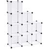 SONGMICS Scaffale a 9 Scomparti, Organizzatore di Plastica Modulare, Portaoggetti Scarpiera, x 30 x 30 cm, Soggiorno, Camera da Letto, Studio, con Martello di Gomma, Bianco LPC115S
