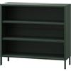 Jan Nowak Luca - Libreria bassa in metallo, 2 ripiani regolabili, stile industriale, per soggiorno, camera da letto, piccolo scaffale, libreria scintillante, 100 x 90 x 35 cm, colore: verde bottiglia
