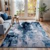 Livabliss Giulia Astratto Rectangle Tappeto | Azzurro cielo, Azzurro inchiostro, Carbone | 160x220cm | Soggiorno e Camera da Letto | Tessuto a Macchina Poliestere