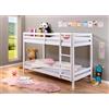 Inter Link - Letto a castello - Letto a soppalco - Letto a castello - Lettino per bambini - Legno di pino massiccio - Bianco - Senza rete a doghe - 90 x 200 cm - Small Cloud
