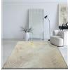 Mias Teppiche Mia's Teppiche Cielo Tappeto Moderno a Pelo Corto, Soggiorno, Camera da Letto, Brillante Elegante, Fibra Lucente, Effetto Alto-Basso, Piuma, Crema, 80 x 300 cm