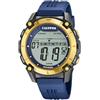 Calypso Orologio Digitale Uomo Gomma Blu - 10 ATM, Data, Cronografo, Doppio Fuso, Luce, Allarme, 12/24 h - K5814/2 Flash Time