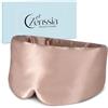 Zenssia Maschera per dormire in seta per uomo e donna, maschera per gli occhi ingrandita e allargata con velcro regolabile per riposo quotidiano e brevi pause in viaggio, rosa antico