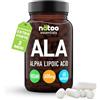 NÄTOO Acido Alfa Lipoico 600 mg, 60 Capsule ad Alto Dosaggio (2 mesi di integrazione), Acido Lipoico Potente Antiossidante contrasta i Radicali Liberi, Integratore di Acido Alfa-Lipoico Vegan