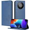 XINYEXIN Custodia per Honor Magic 8 Lite, Cover a Libro in Pelle PU con Blocco RFID, Slot per Carte, Supporto, Protezione Completa Antiurto - Blu