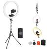 NEEWER RP18B Pro Ring Light 18 con Treppiede e Portatelefono Compatibile con iPhone, 45W 2900K-7000K Controllo App Panno di Pulizia, Luce per Selfie Registrazione Video Trucco Studio Streaming, Nero