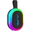 JLab Pop Party Cassa Bluetooth Ultra-Portatile con 8+ ore di riproduzione - Altoparlante Wireless da 5W per Esterni e Viaggi con Luci RGB e Audio Potente, Resistente all'Acqua IP55, Nero