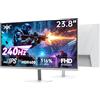KTC Monitor Gaming 24 Pollici | FHD@240Hz | Fast IPS Panel | Tempo di risposta 1 ms (MPRT) | Luminosità 400 cd/㎡, HDR400 | Adaptive Sync | 116% sRGB, 92% DCI-P3, ΔE＜2 | Bianco | H24F7