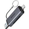 BENFEI BEFNEI Lettore di Schede SD/Micro SD, [ Supporto OTG ]2 in 1 Alta Velocità Adattatore USB C&USB 3.0 Lettori Schede di Memoria con Portachiavi per MMC/Micro SD/TF/SDXC/SDHC/Micro SDHC/Micro SDXC