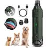 Gimars Lima Unghie Cani 6 velocità Tagliaunghie per Cani Elettrico Tagliaunghie Unghie Cani con Luce LED Ricaricabile Lima per Unghie Cane per Animali con USB 3 Porte,Army Green
