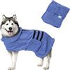 Nobleza Accappatoio per Cani in Microfibra con Velcro, Super Assorbente e Ad Asciugatura Rapida, Accappatoio per Cani e Gatti, Cinque Taglie, Morbido Asciugamano per Cani (L)