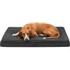lionto Cuccia ortopedica per cani e gatti, 91x69x8 cm, Cuscino con rivestimento in morbido peluche, lavabile, antiscivolo, idrorepellente, per animali domestici di piccola e grande taglia, nero