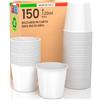 Baciato Caffè 150 Bicchieri in Carta Bianchi 120ml Ecologici Biodegradabili Monouso Made in Italy Asporto Bevande Calde Acqua - Prodotto e confezionato in Italia