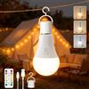 TobeBright Lampadina Ricaricabile USB Con Telecomando,Lampadina LED E27 A Batteria,Lampadine Dimmerabile Senza Corrente RGB Colore Cambiando Con Funzione Timer,Pacchetto Di 2