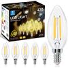 Aigostar Lampadina Stile Vintage Filamento LED E14 C35 4W (Equivalenti a 40W), 470 Lumen, Bianco Caldo 2700K, CRI＞80, Trasparente Lampadine LED, Pacco da 6