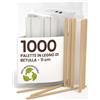 Baciato Caffè 1000 Palette Lunghe da Caffè e Cappuccino Monouso in Legno di Betulla da 11cm, Imbustate Singolarmente, Biodegradabili e Compostabili, Resistenti al Calore per Mescolare Caffè e Bevande