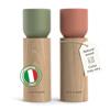 LARS NYSØM Set Macina Sale e Pepe in Legno Manuale - Macina Spezie con Macina in Ceramica Regolabile - Eleganti Macina Pepe e Sale in Legno di Faggio per Cucina o Tavola (Red/Green)