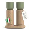 LARS NYSØM Set Macina Sale e Pepe in Legno Manuale con Vassoio - Regolabile | Sale e Pepe Set in Legno - Macina Spezie con Macina in Ceramica Regolabile - Eleganti Macina Pepe e Sale in Legno di Faggio