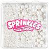 Miss doozy Perle Commestibili Bianche per Decorazioni (130g) - 4 Misure di Perline per Decorare Torte, Cupcake & Biscotti - Ideali per Matrimoni, Compleanni, Halloween, Natale, Sprinkles (Bianco)