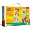 Trefl - Jurassic World, Adorable Dinosaurs - 4 grandi puzzle di forme per bambini piccoli, da 2 a 5 pezzi, per bambini dai 2 anni in su