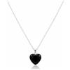 Vincent Paul COLLANA DONNA CON PIETRA NATURALE DI OSSIDIANA NERA A FORMA DI CUORE E ARGENTO 925 RODIATO