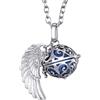 Morella Catenina Donna Angelo Custode in Acciaio Inox 70 cm con Ciondolo ad Ali di Angelo e Sfera Blu Ø 16 mm in Sacchetto di Velluto