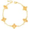 PetPong Bracciale da donna, con quadrifoglio, placcato oro 18 carati, con quadrifoglio, collana a forma di quadrifoglio, adatto come regalo di compleanno e San Valentino