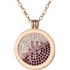 Morella Collana Donna con Pendente in Acciaio Inossidabile Oro da 70 cm con Moneta Viola-Rosa-Argento da 33 mm in Sacchetto di Gioielli