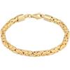 Kuzzoi Bracciale da uomo, in argento 925, realizzato a mano, da 5 mm, in argento 925, placcato oro, da uomo, 26,3 g, 0202152422, 23 centimeters, Argento sterling
