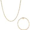 LUUK LIFESTYLE Set di gioielli in acciaio inossidabile con catena figaro composto da collana e bracciale dal design moderno, confezione regalo, tendenza moda, aspetto sobrio, accessori, oro