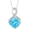 FJ Collana Infinito per Donna in Argento Sterling 925 Collana con Ciondolo Acquamarina Quadrato Taglio Principessa Gioielli Pietre Portafortuna Marzo per Donna