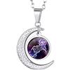Suplight Collana Donna Mezzaluna Costellazione Scorpione Acciaio Inossidabile Regalo per Donna Ragazza Natale Compleanno